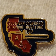 A&J Trade Union Southern California Training Trust Fund Enamel Lapel Pinback Pin picture