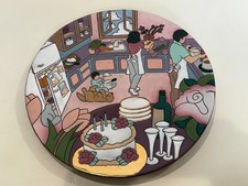 Hand Painted Decorative Plate Kitchen Scene Signed Judy Miller 1996, 15” Dia picture