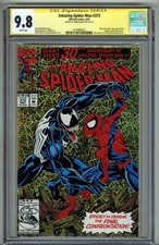 AMAZING SPIDER MAN #375 CGC 9.8 SS SIGNED MARK BAGLEY GOLD HOLO-GRAFX VENOM RARE picture