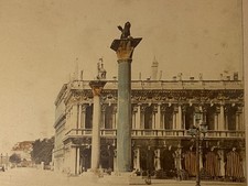 Vtg 1895 Molo Dal Ponte Della Paglia  Venice Italy Tinted Photo picture
