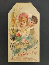 1880s antique Wm DEERING HARVESTING MACHINERY chicago il picture