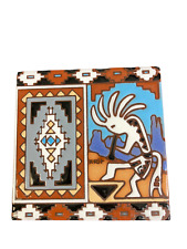Earthtones Hand Glazed Decorative Ceramic Art Tile Kokopelli Mystery Southwest picture