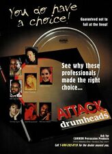 ATTACK Drumheads - Briggs / Jones / Igoe / Bland / Arnold - 1998 Print Ad picture