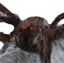 Brown Jumping Spider Halloween Decoration, Animated Creepy Spider Prop picture