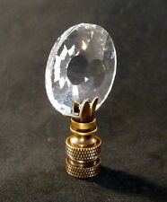 Lamp Finial-SUN-Faceted Crystal Lamp Finial-Antique Brass Base picture