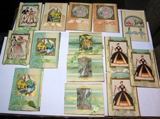 Unused 1920's Vintage Art Deco Note Cards, Lot 14, Sealed With Ribbon picture