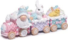 Hodao Easter Bunny Train Figurine - Exquisite Resin Color 2  picture