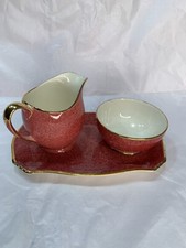 Vtg Royal Winton Grimwade Pink Cream Sugar Under Plate Kitchen Chic Grandma Core picture