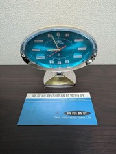 Tokyo Tokei 2 Jewels Wind-Up Alarm Clock Blue Space Age Retro Working from JAPAN picture