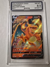2022 Brilliant Stars 017/172  Charizard V Holo AGS 8.5 Mint Pokemon picture