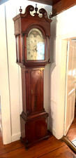 ANTIQUE OSBORNE LONGCASE GRANDFATHER CLOCK MAHOGANY 1810 PROVENANCE PENNSYLVANIA picture