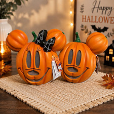 PAIR Disney 2026 Home Depot 14 in LED Mickey & Minnie Mouse Pumpkin Light Up Set picture