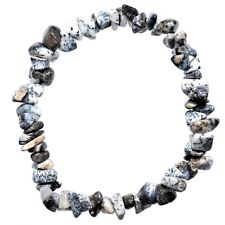 Premium Natural Dendritic Opal Crystal Chip Stretchy Bracelet - Selenite Charged picture