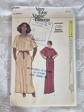 Vtg 70s Vogue 7265 Boho Blouson Maxi Dress Sewing Pattern Medium Dolman Sleeve M picture
