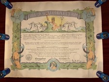 WWII 1944 USS General R L Howze AP-134 Navy Shellback Certificate w/ Tube picture
