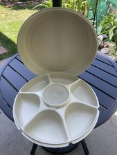 TUPPERWARE Serving Center 6-Part Divided Party Veggie Snack & Dip Tray 1665 1667 picture