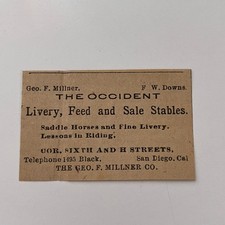 The Geo. F. Millner Co. The Occident 1896 San Diego Clipping TAJ9-S25 picture