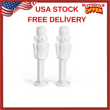 STEP2 NUTCRACKER PRINCE PAINTABLE DIY HOLIDAY STATUE, 4-FOOT TALL, 2 PACK, WHITE picture