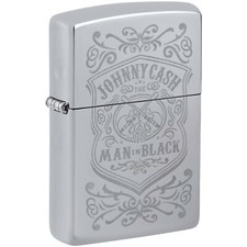 Zippo Johnny Cash Elegant Lustre Design High Polish Chrome 48991 picture