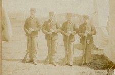2nd Regiment Massachusetts Military Photo 4 Men At Muster With Trapdoors picture