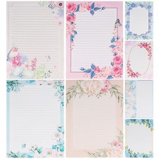72Pcs Flower Stationery Paper Lined 8.5x11 Lined Stationary Writing Paper Fancy picture