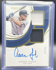 2019 Immaculate Aaron Judge Dual Patch Auto /25 On Card Yankees DMA-AJ picture