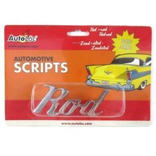 AutoLoc Rod Script Emblem Universal Chrome Vintage Style BWSROD Hot Rod Custom picture