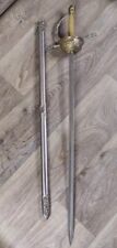 3 Musketeers Rapier Sword w/ Scabbard Silver Gold Vintage Used See Pictures picture