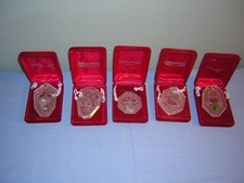 5 Waterford Crystal 12 Days of Christmas Ornaments 1986-1990 picture