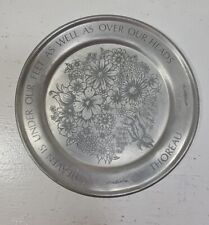 Vintage Pewter Plate Floral Henry David Thoreau 6.5 Inches Quote See Pics picture