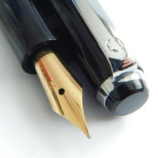 MONTBLANC Monte Rosa Fountain Pen Piston Black & Chrome Trim Vintage Germany1960 picture