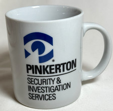 Vintage Pinkerton Security and Investigation Services Ceramic 12 oz Coffee Mug picture