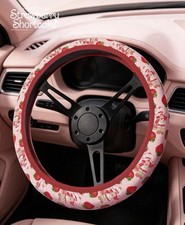 Strawberry Shortcake Pink Red y2k Kawaii Soft Steering Wheel Cover 15” Non-Slip picture