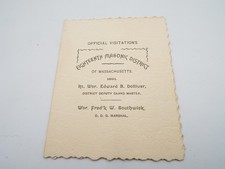1891 OFFICIAL VISITATION EIGHTEENTH MASONIC DISTRICT SCHEDULE picture
