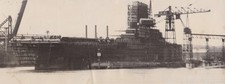 1927 Press Photo Aircraft Carrier USS Lexington at Fore River Shipyard Quincy MA picture