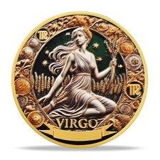 Beautiful Virgo Zodiac Constellation Silver Commemorative Coin Zodiac Souvenir picture