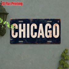 Vintage Metal Sign Chicago Aluminum License Plate 12x6 Outdoor Plaque picture