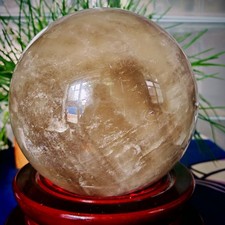 14.08LB Natural crystal Best-Selling amber Quartz Sphere Perfect Gift & Decor picture