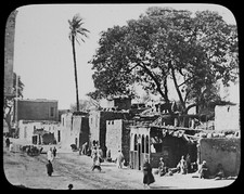 OLD CAIRO EGYPT C1890 ANTIQUE Magic Lantern Slide PHOTO picture