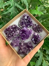 Raw Amethyst Cluster Druzy Collection Box:6-8 oz, 7 - 10 Pieces Natural Amethyst picture