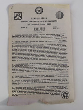 May 1975 Fort Leavenworth Headquarters Bulletin Number 35 Military Ephemera picture