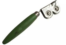 VTG A&J Manual Pull Through Metal Knife Sharpener Green Wood Handle Made In USA picture