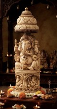 Large Hindu Lord Ganesha Elephant God Statue 28” Tall picture