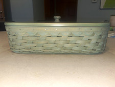 LONGABERGER BOUTIQUE BASKET & LID SAGE GREEN **EUC** picture