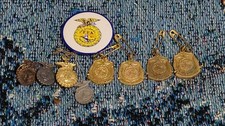 Vintage FFA Pin Medal Lot 9pc American Degree Key Star Farmer Sheep Livestock picture