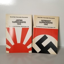 Vintage Lot 2 WW2 Germany Japan Surrender Documents Booklet War Department picture