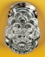 Vintage 1950’s-1960s Mid Century Retro Bubble Glass W/ Chrome Base Light Fixture picture