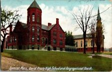 1910. SPENCER, MASS. DAVID PROUTY HIGH SCHOOL. POSTCARD KK2 picture