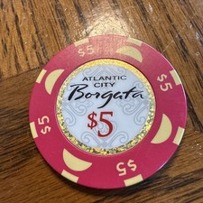 $5 Casino Chip Coin Borgata Atlantic City New Jersey NJ Hotel picture