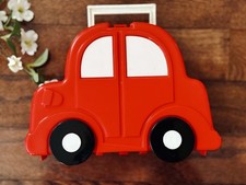 Vintage ~ 1990's Red VW BEETLE Bug Car 🚗 LUNCHBOX with working Wheels Rare Find picture